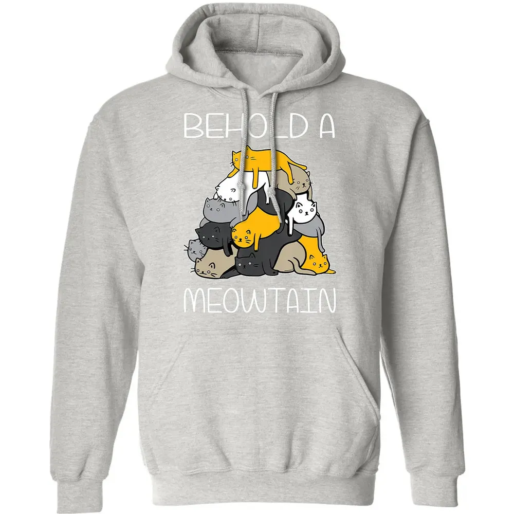 Funny Ca Behold A Meowtain Cat Mountain Classic Unisex Hoodie - 8