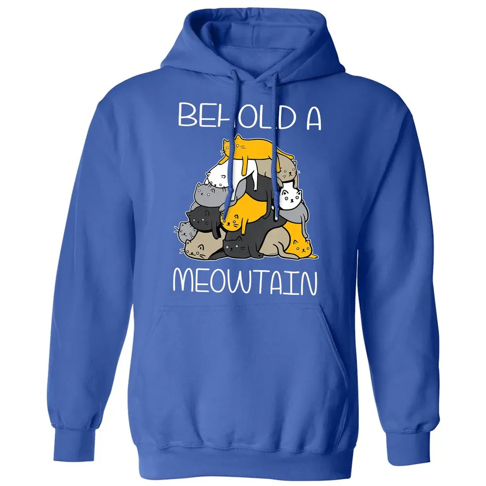 Funny Ca Behold A Meowtain Cat Mountain Classic Unisex Hoodie - 9