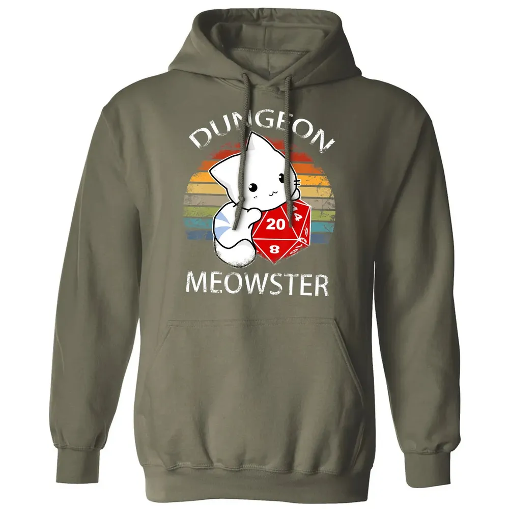 Dungeon Meowster Funny Nerdy Gamer Cat D20 RPG Classic Unisex Hoodie - 4