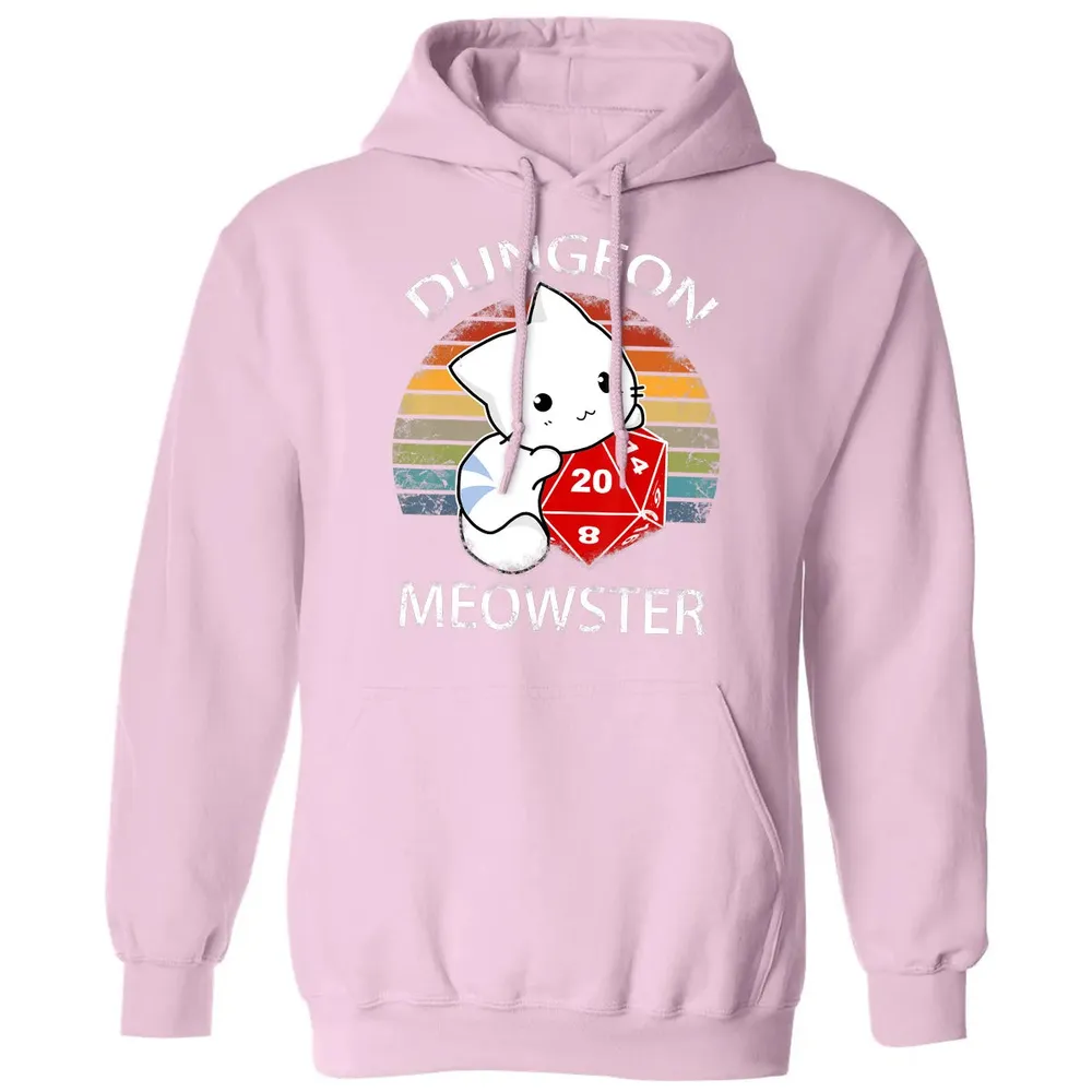 Dungeon Meowster Funny Nerdy Gamer Cat D20 RPG Classic Unisex Hoodie - 3