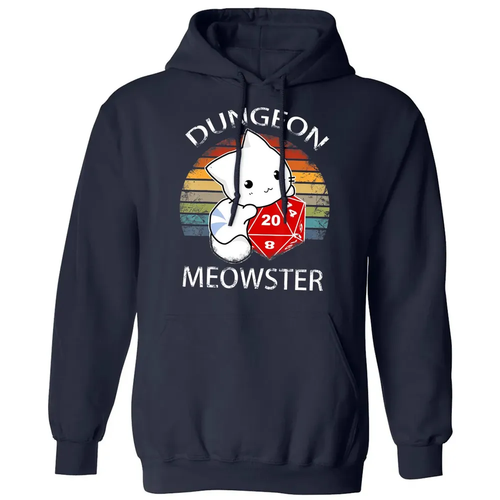 Dungeon Meowster Funny Nerdy Gamer Cat D20 RPG Classic Unisex Hoodie - 2