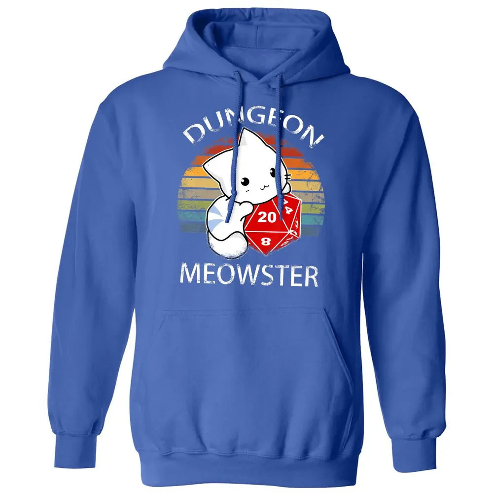 Dungeon Meowster Funny Nerdy Gamer Cat D20 RPG Classic Unisex Hoodie - 9