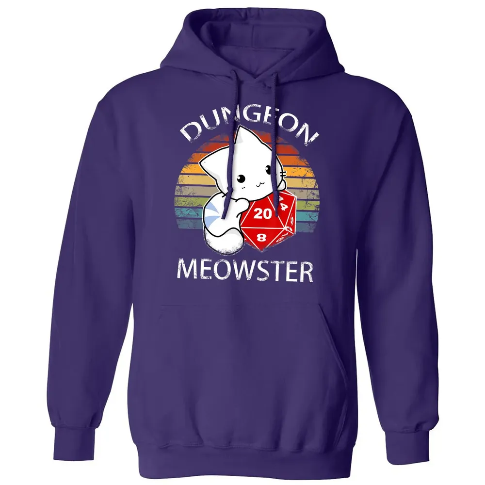 Dungeon Meowster Funny Nerdy Gamer Cat D20 RPG Classic Unisex Hoodie - 6