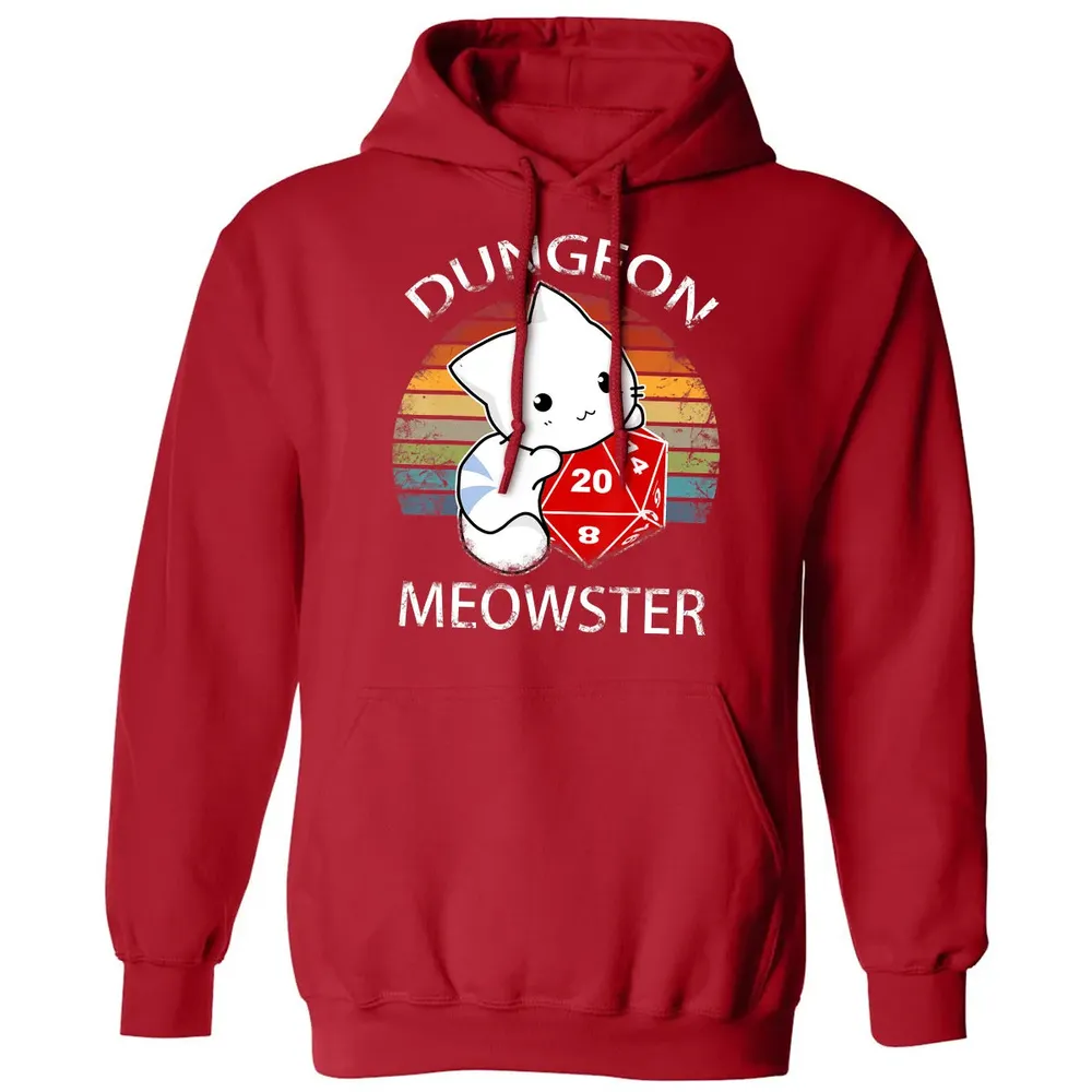 Dungeon Meowster Funny Nerdy Gamer Cat D20 RPG Classic Unisex Hoodie - 5
