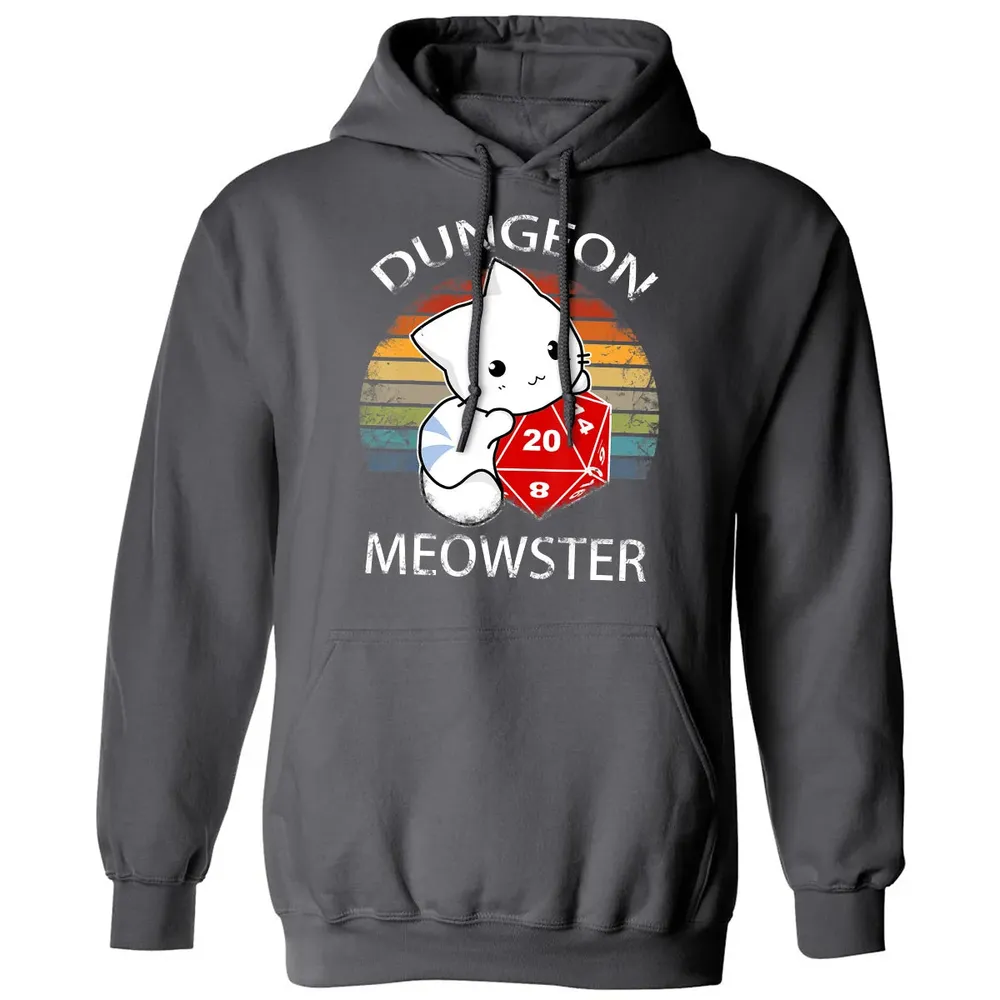 Dungeon Meowster Funny Nerdy Gamer Cat D20 RPG Classic Unisex Hoodie - 7