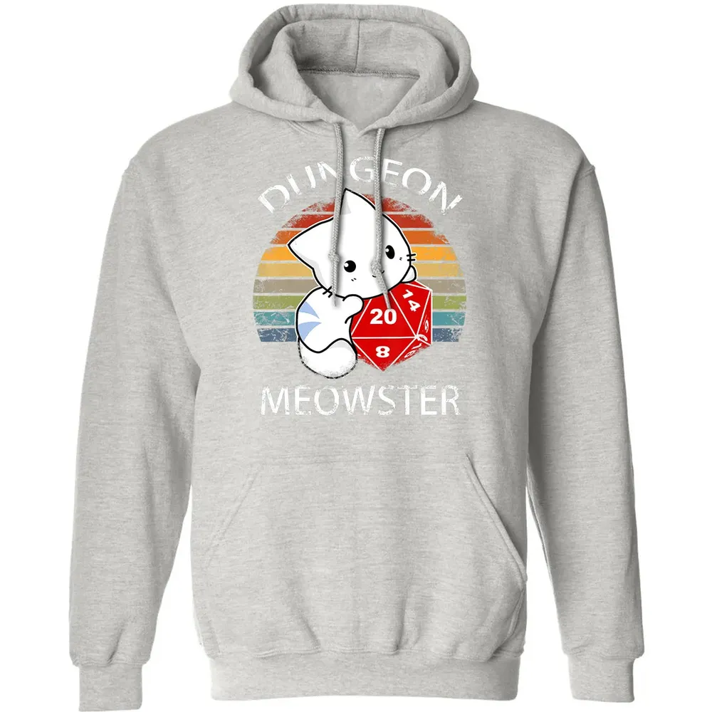 Dungeon Meowster Funny Nerdy Gamer Cat D20 RPG Classic Unisex Hoodie - 8
