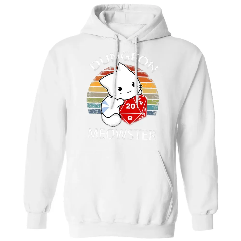 Dungeon Meowster Funny Nerdy Gamer Cat D20 RPG Classic Unisex Hoodie - 11