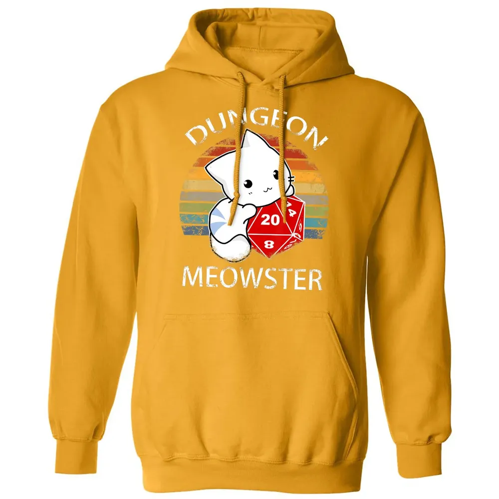 Dungeon Meowster Funny Nerdy Gamer Cat D20 RPG Classic Unisex Hoodie - 12