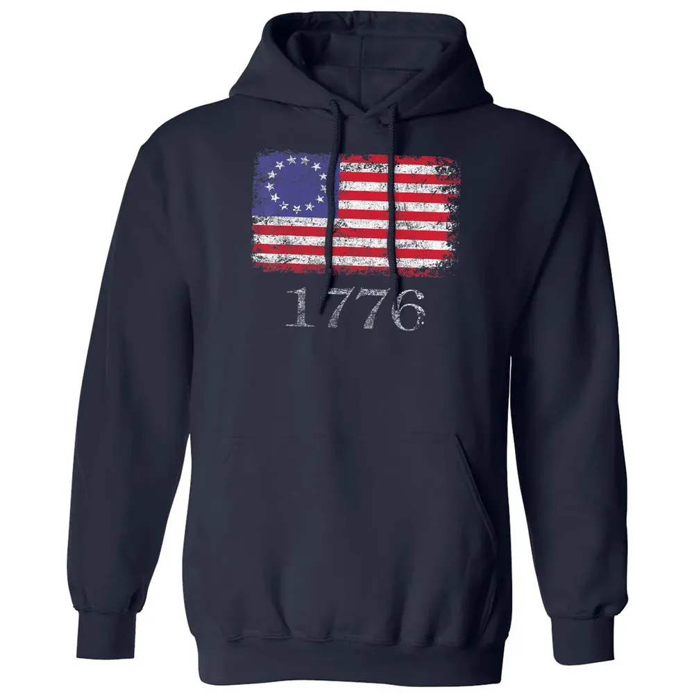 Betsy Ross  4th Of July American Flag T 1776 Retro Classic Unisex Hoodie - 2