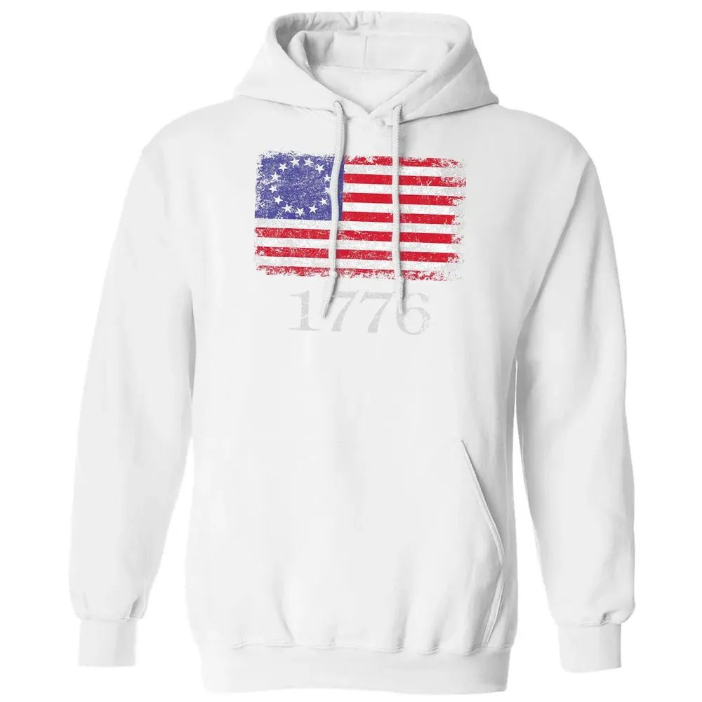 Betsy Ross  4th Of July American Flag T 1776 Retro Classic Unisex Hoodie - 11