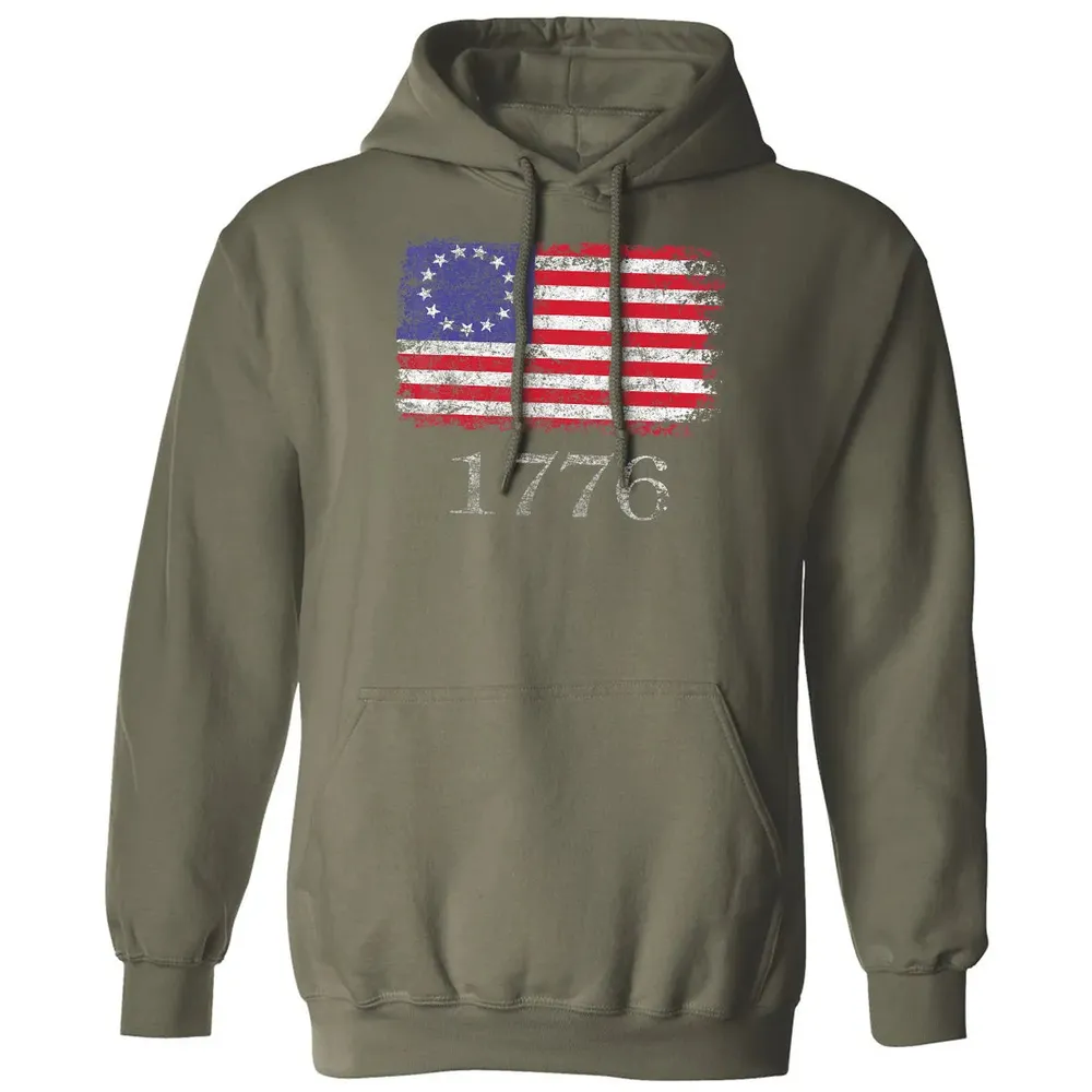 Betsy Ross  4th Of July American Flag T 1776 Retro Classic Unisex Hoodie - 4