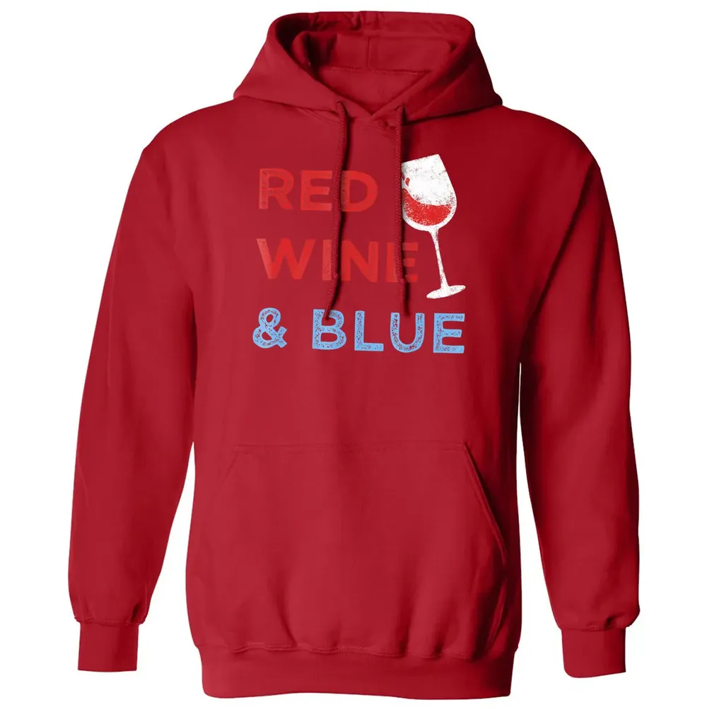 Red Wine &amp; Blue   Funny Patriotic 4th of July Classic Unisex Hoodie - 5