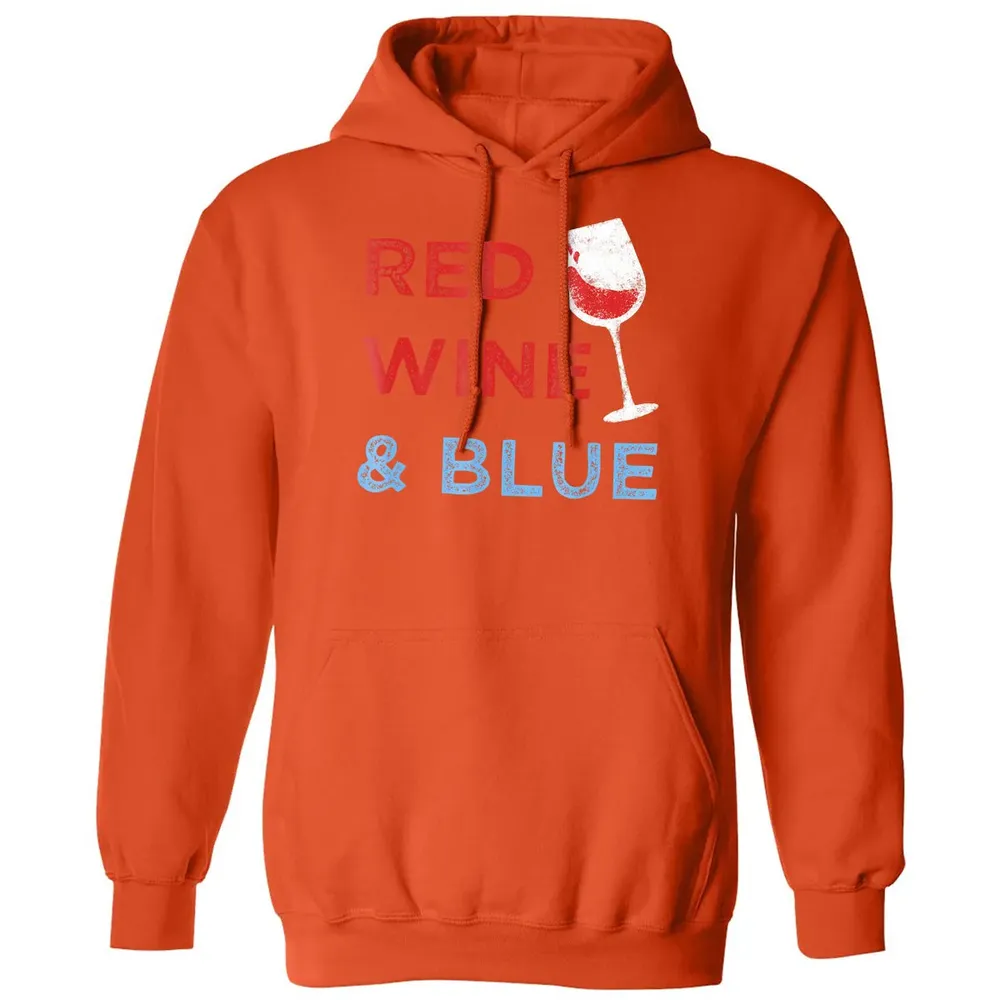 Red Wine &amp; Blue   Funny Patriotic 4th of July Classic Unisex Hoodie - 10