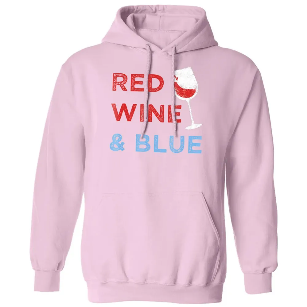 Red Wine &amp; Blue   Funny Patriotic 4th of July Classic Unisex Hoodie - 3