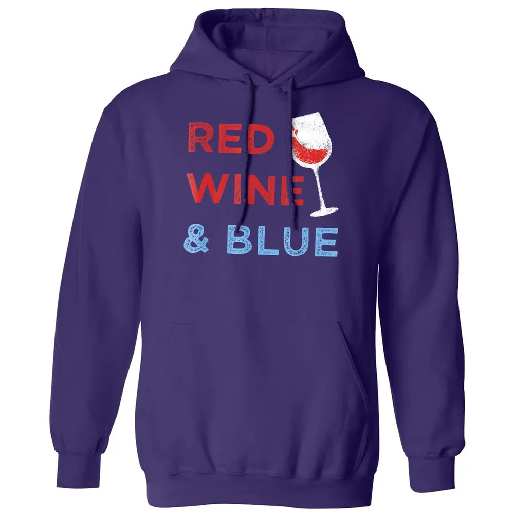 Red Wine &amp; Blue   Funny Patriotic 4th of July Classic Unisex Hoodie - 6