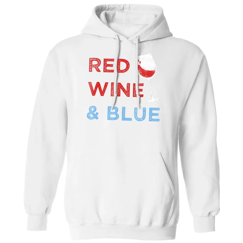 Red Wine &amp; Blue   Funny Patriotic 4th of July Classic Unisex Hoodie - 11