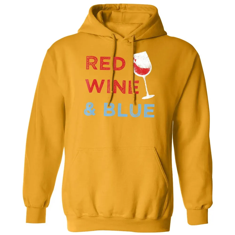 Red Wine &amp; Blue   Funny Patriotic 4th of July Classic Unisex Hoodie - 12