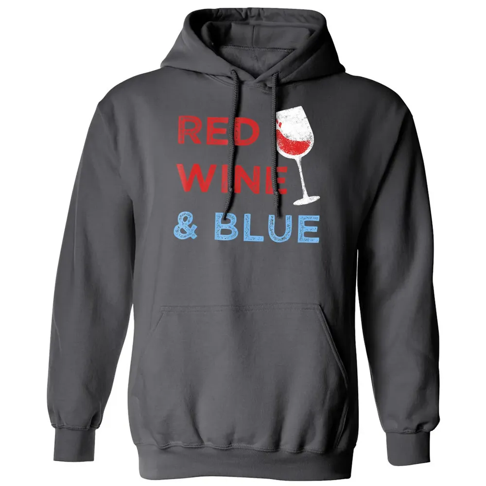 Red Wine &amp; Blue   Funny Patriotic 4th of July Classic Unisex Hoodie - 7