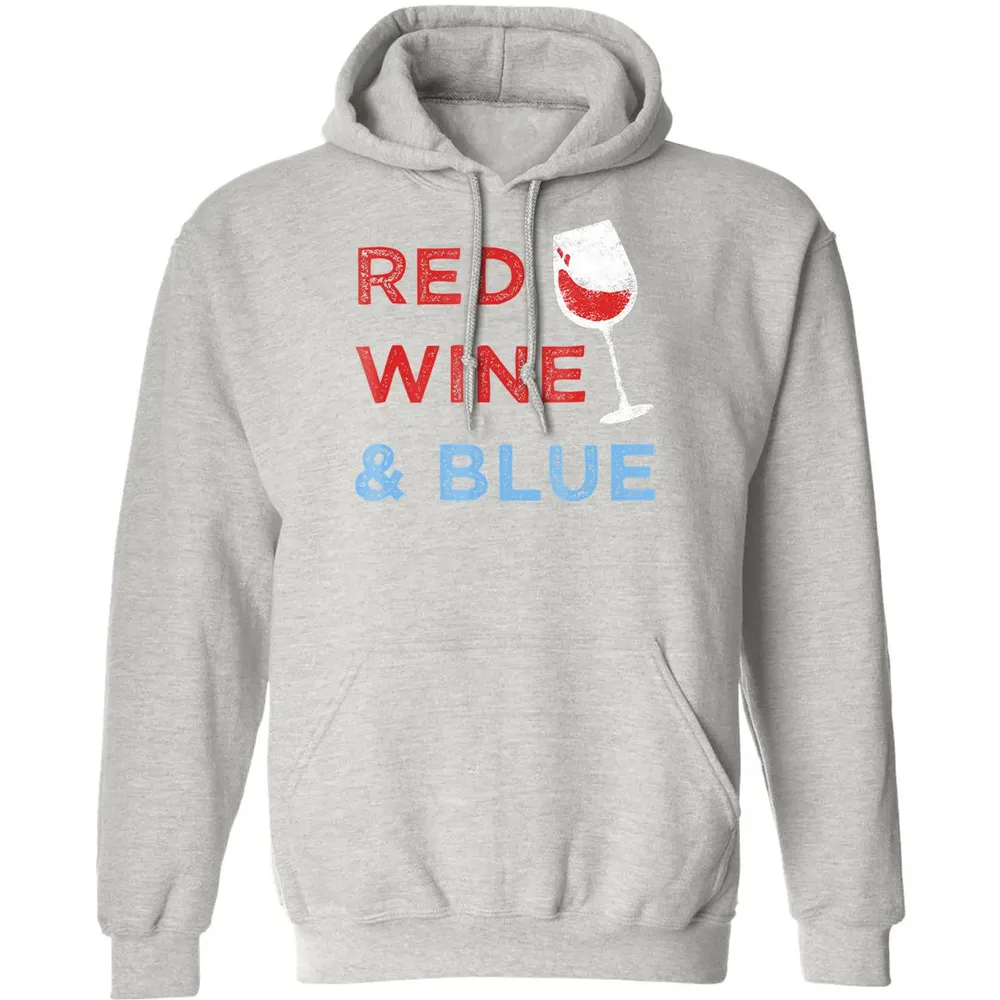 Red Wine &amp; Blue   Funny Patriotic 4th of July Classic Unisex Hoodie - 8