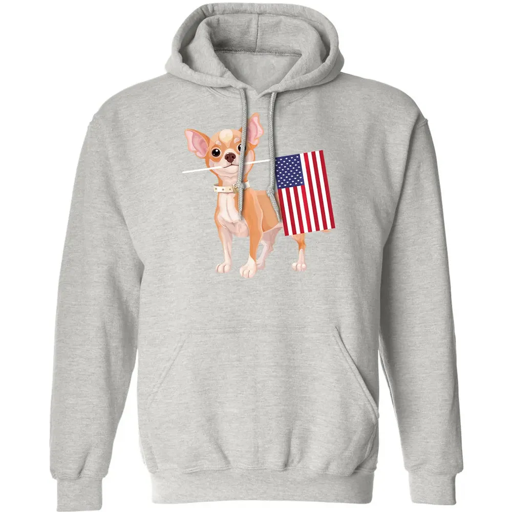 Funny Chihuahua dog American Flag Dog  4th of July Classic Unisex Hoodie - 8