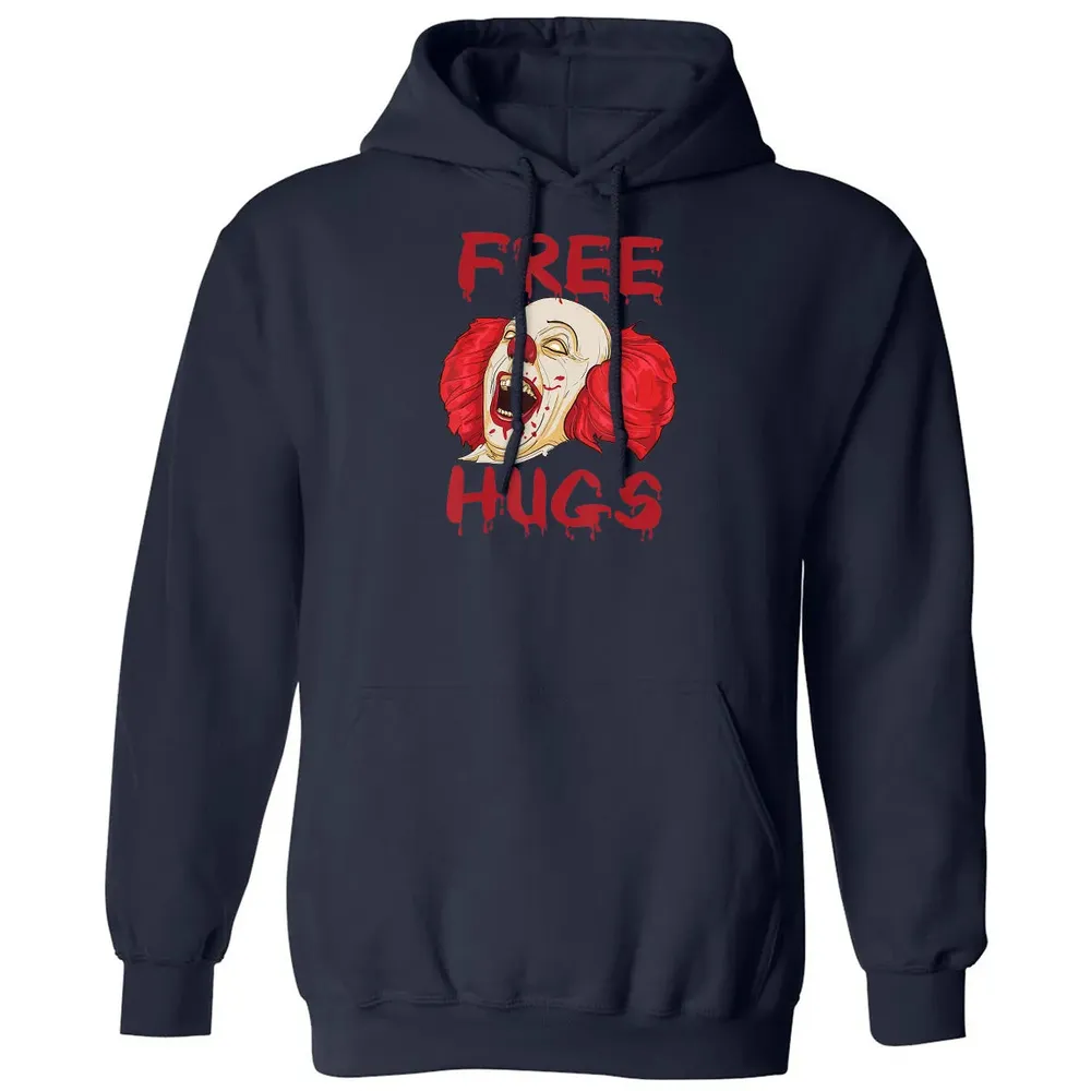 Free Hugs  Evil Killer Scary Clown Halloween Gift Classic Unisex Hoodie - 2
