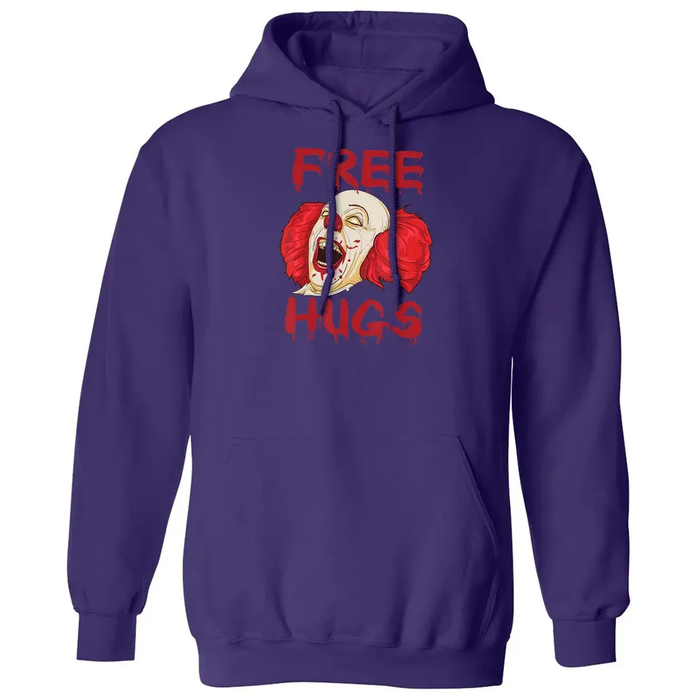 Free Hugs  Evil Killer Scary Clown Halloween Gift Classic Unisex Hoodie - 6