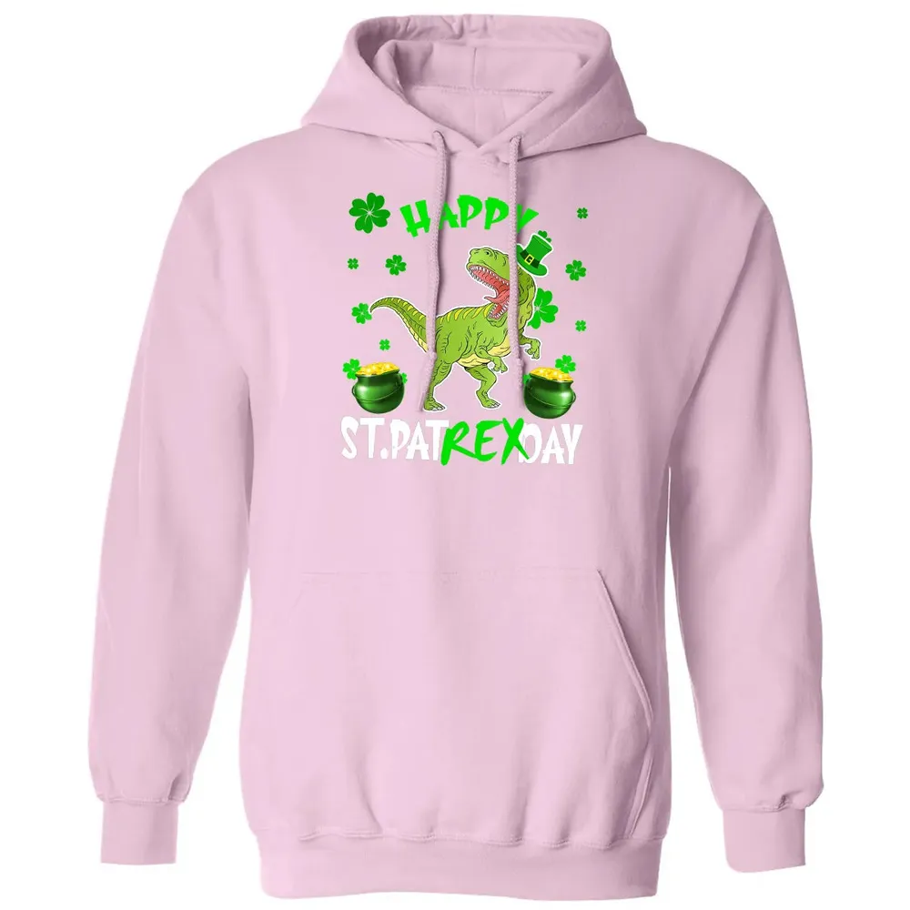 Happy St Patrex Day T Rex Lover St Patrick s Day Irish Gifts Classic Unisex Hoodie - 3