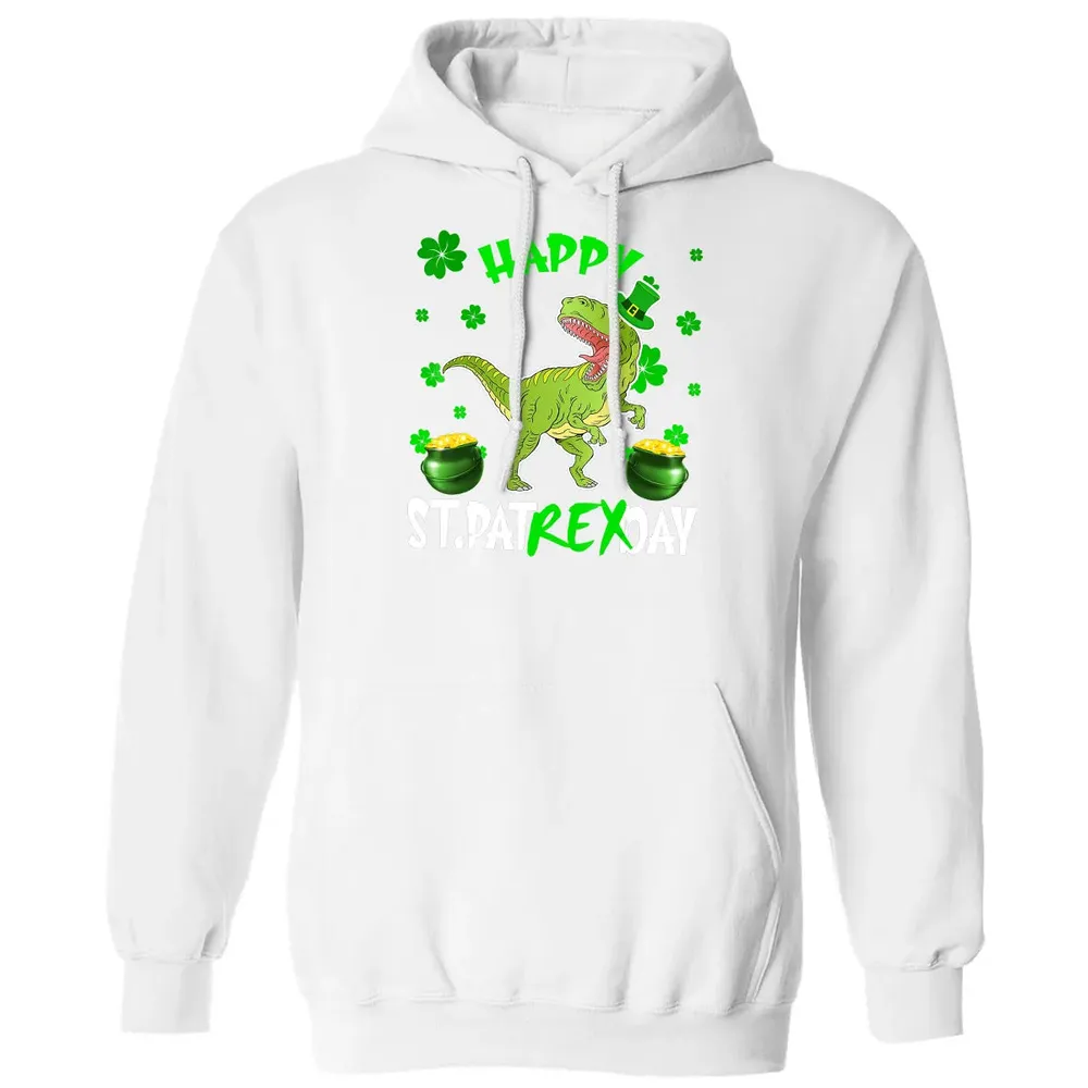 Happy St Patrex Day T Rex Lover St Patrick s Day Irish Gifts Classic Unisex Hoodie - 11