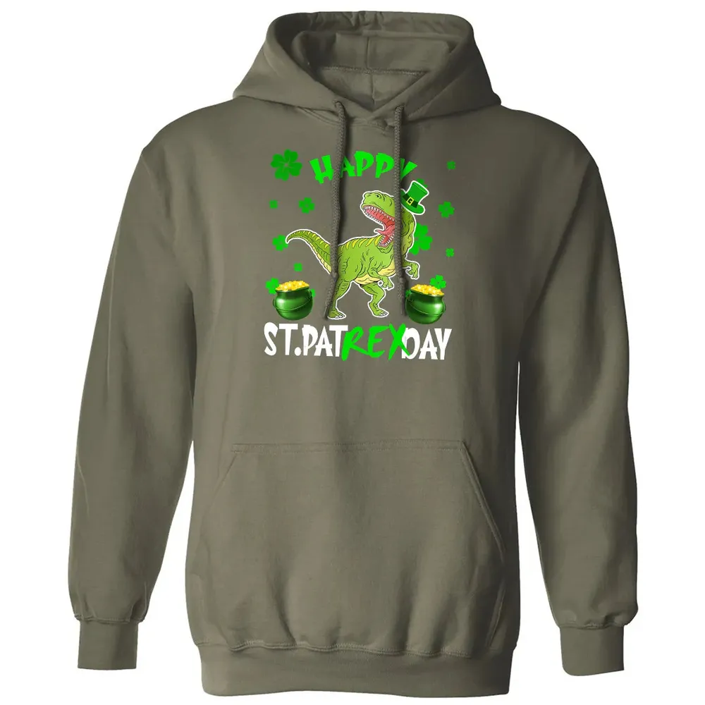 Happy St Patrex Day T Rex Lover St Patrick s Day Irish Gifts Classic Unisex Hoodie - 4