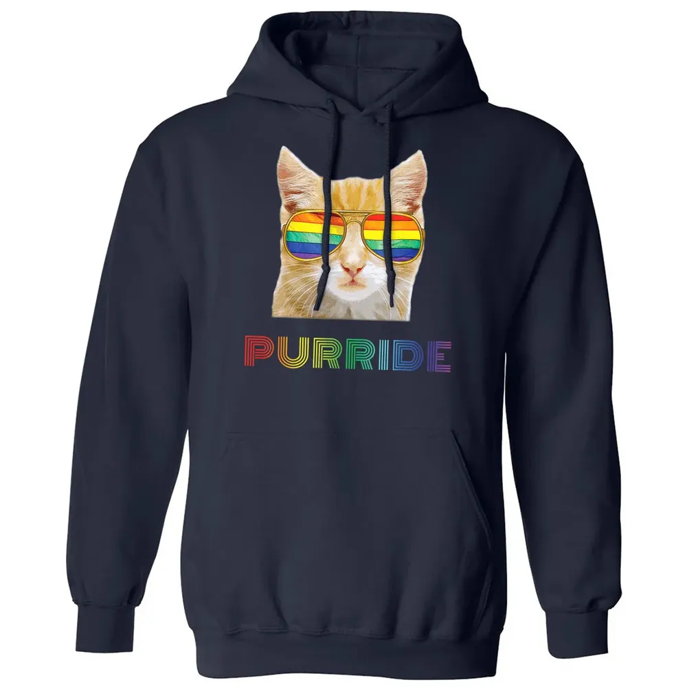 Gay Pride s for Women Men LGBT Cat Gift Purride Classic Unisex Hoodie - 2