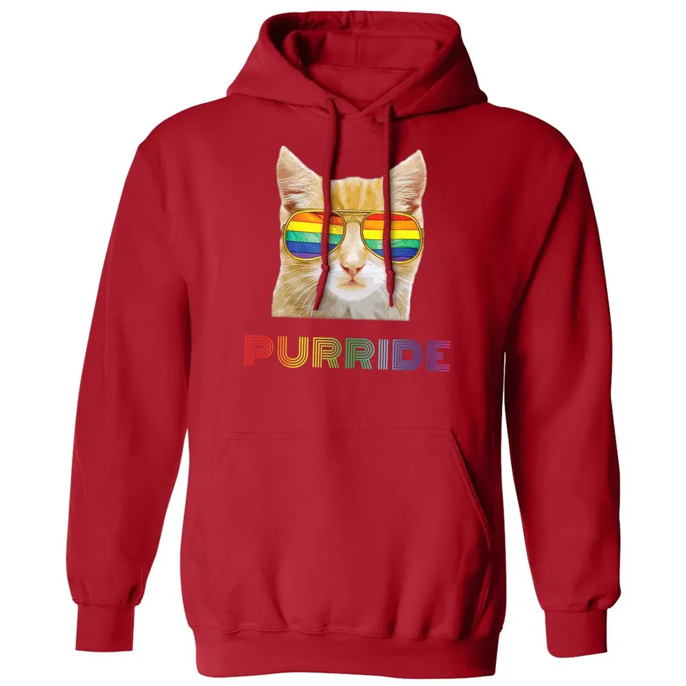 Gay Pride s for Women Men LGBT Cat Gift Purride Classic Unisex Hoodie - 5