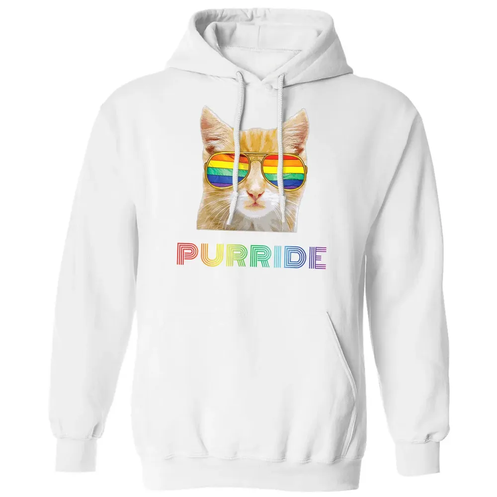 Gay Pride s for Women Men LGBT Cat Gift Purride Classic Unisex Hoodie - 11