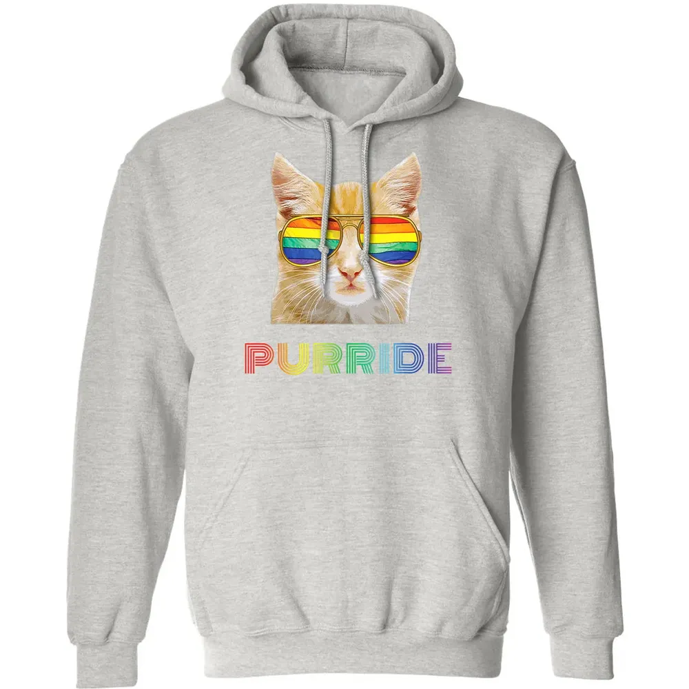 Gay Pride s for Women Men LGBT Cat Gift Purride Classic Unisex Hoodie - 8