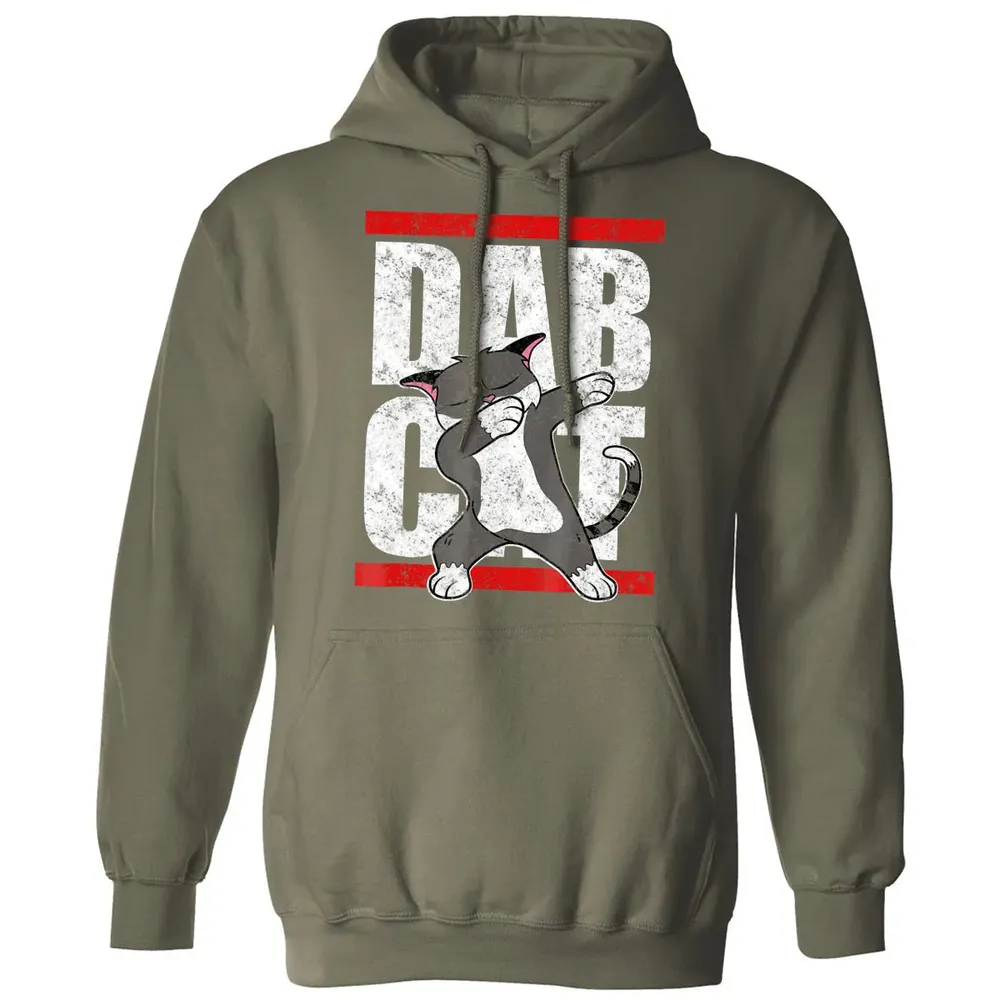 Dab Cat  Dabbing Kitty Feline Pet Distressed Classic Unisex Hoodie - 4