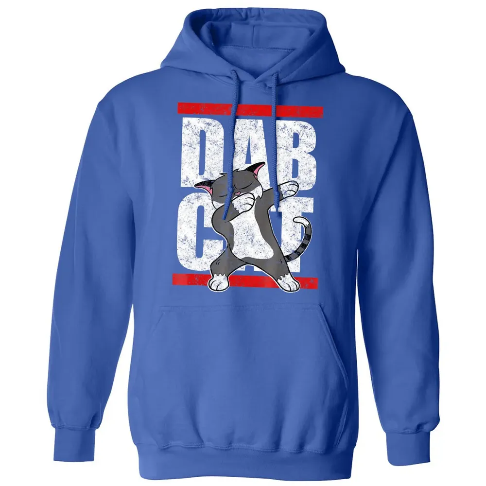 Dab Cat  Dabbing Kitty Feline Pet Distressed Classic Unisex Hoodie - 9