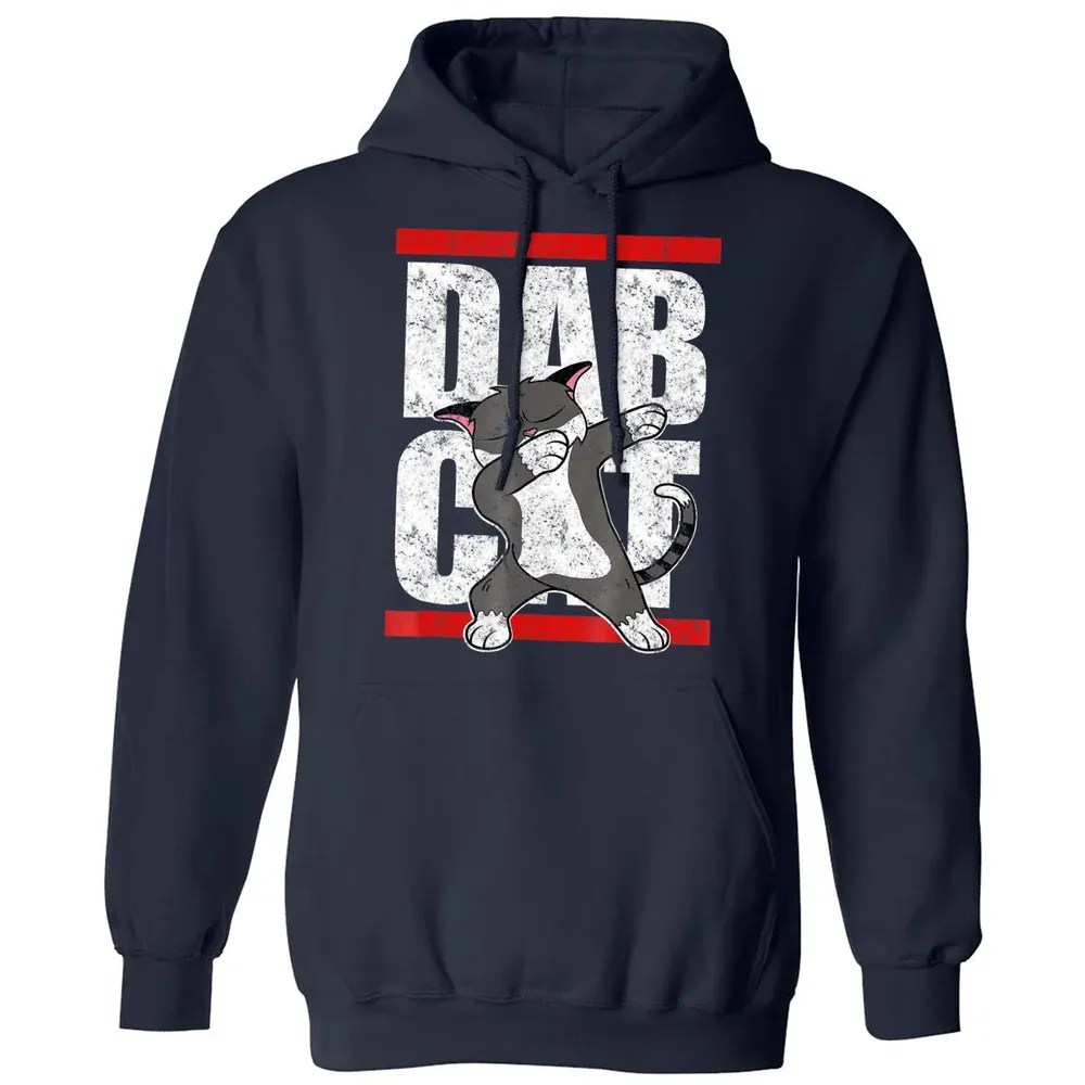 Dab Cat  Dabbing Kitty Feline Pet Distressed Classic Unisex Hoodie - 2