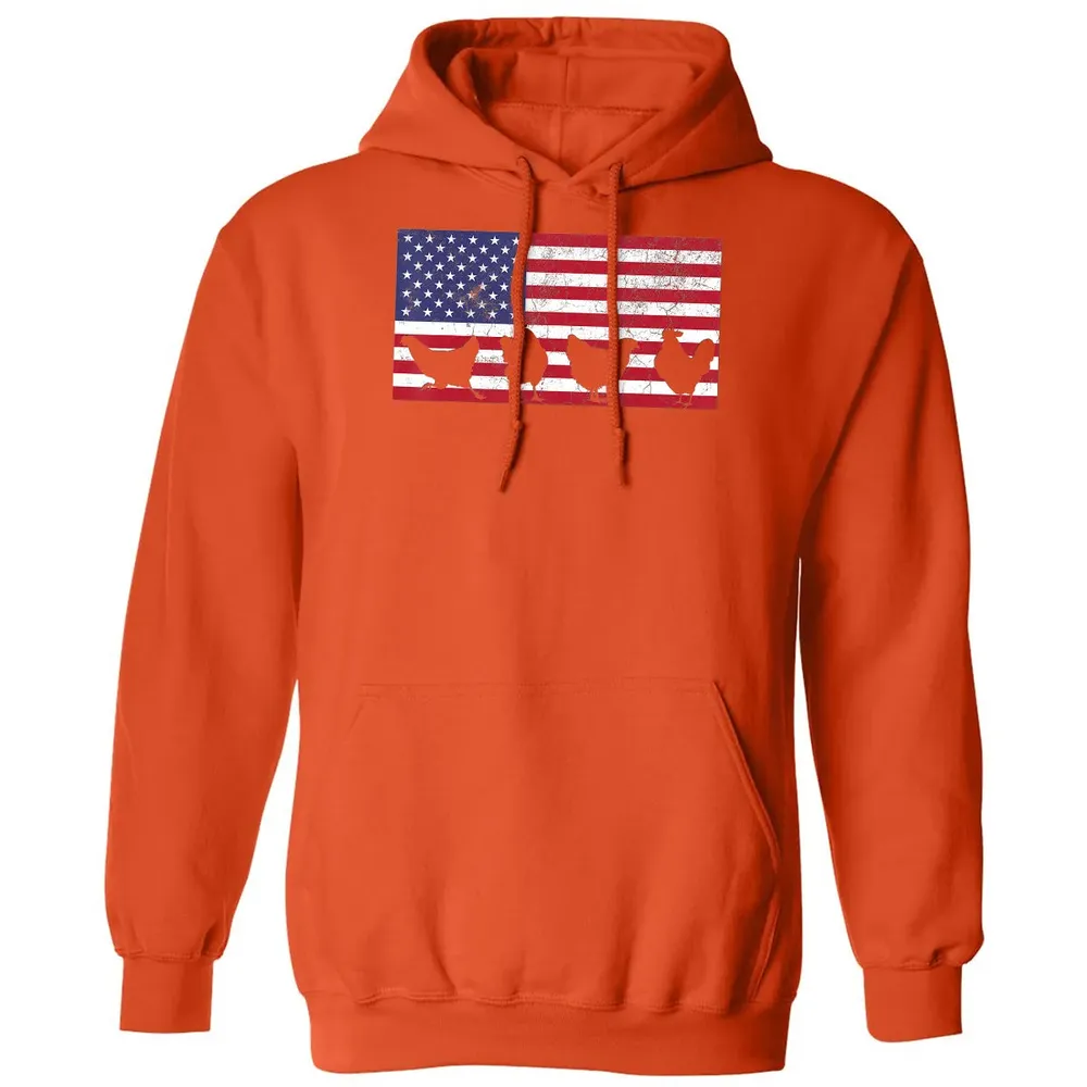 American Flag  Chicken USA 4th of July  Gift Classic Unisex Hoodie - 10