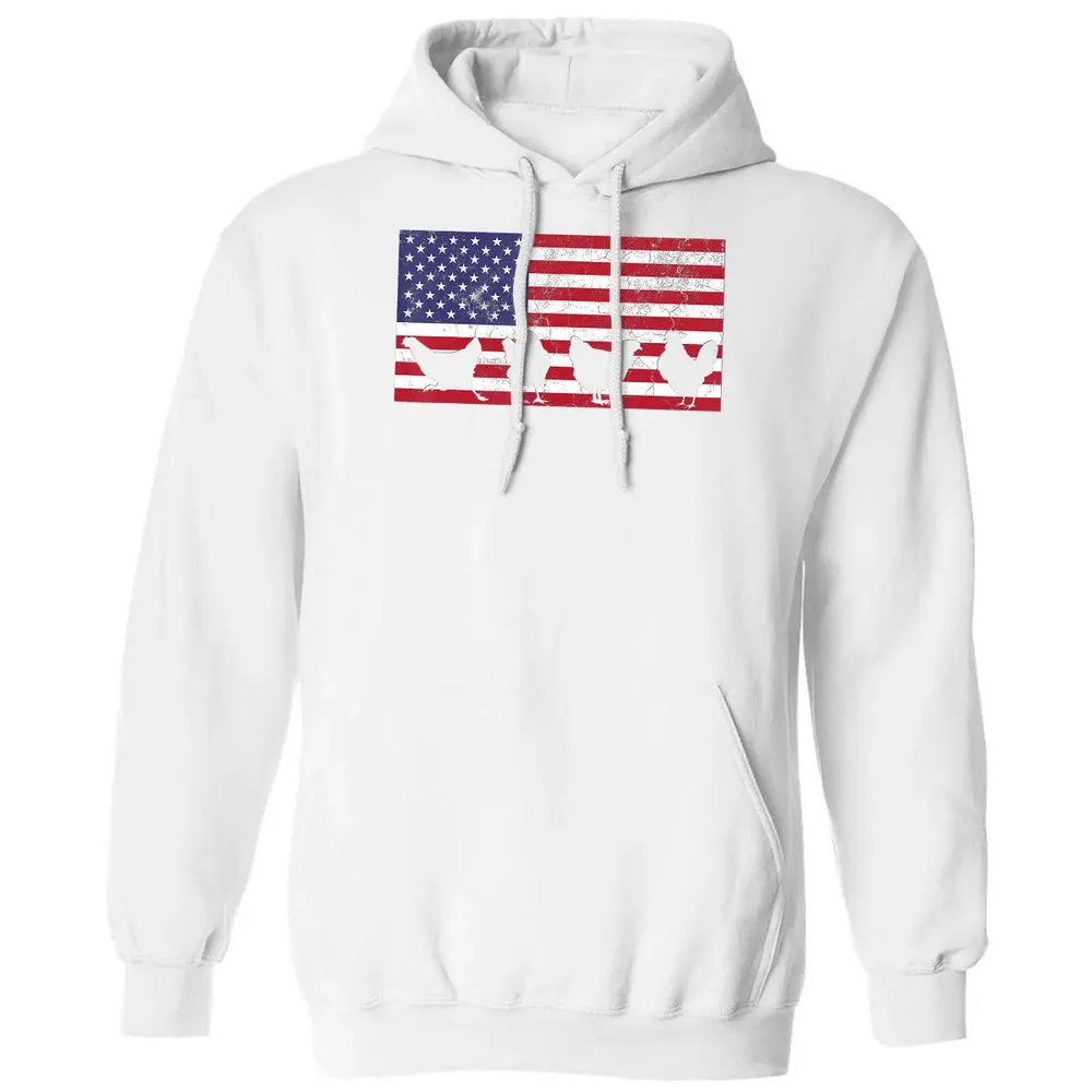 American Flag  Chicken USA 4th of July  Gift Classic Unisex Hoodie - 11