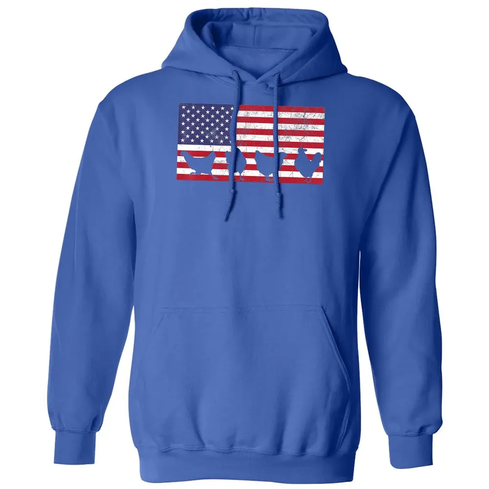 American Flag  Chicken USA 4th of July  Gift Classic Unisex Hoodie - 9
