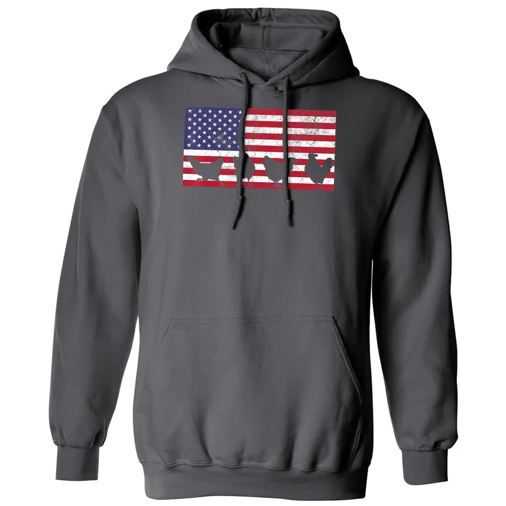 American Flag  Chicken USA 4th of July  Gift Classic Unisex Hoodie - 7