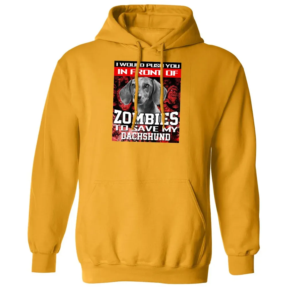 In Front Of Zombies To Save My Dachshund Halloween Saying Classic Unisex Hoodie - 12