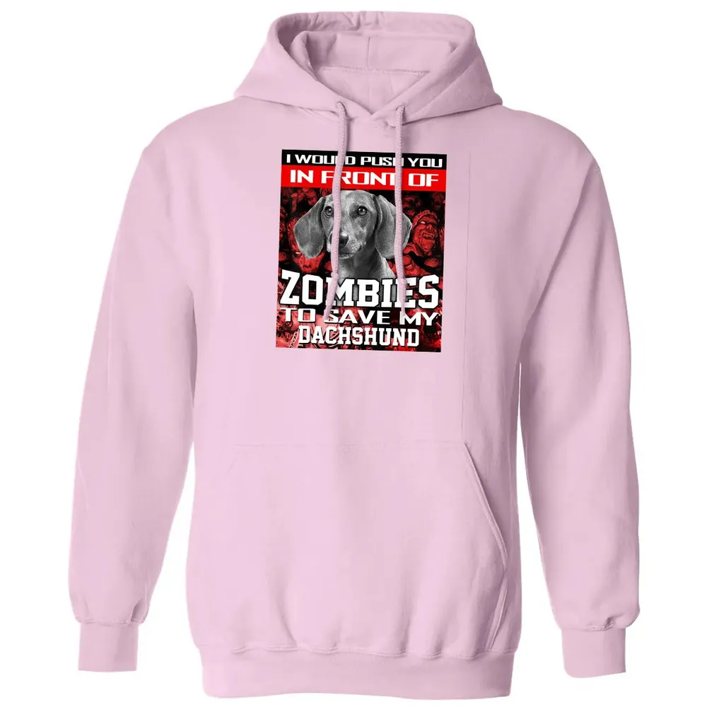 In Front Of Zombies To Save My Dachshund Halloween Saying Classic Unisex Hoodie - 3