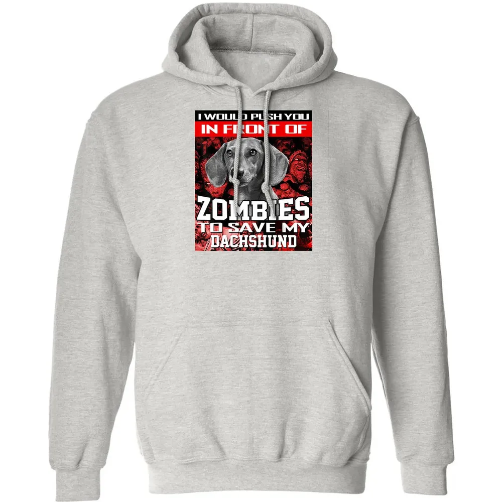 In Front Of Zombies To Save My Dachshund Halloween Saying Classic Unisex Hoodie - 8