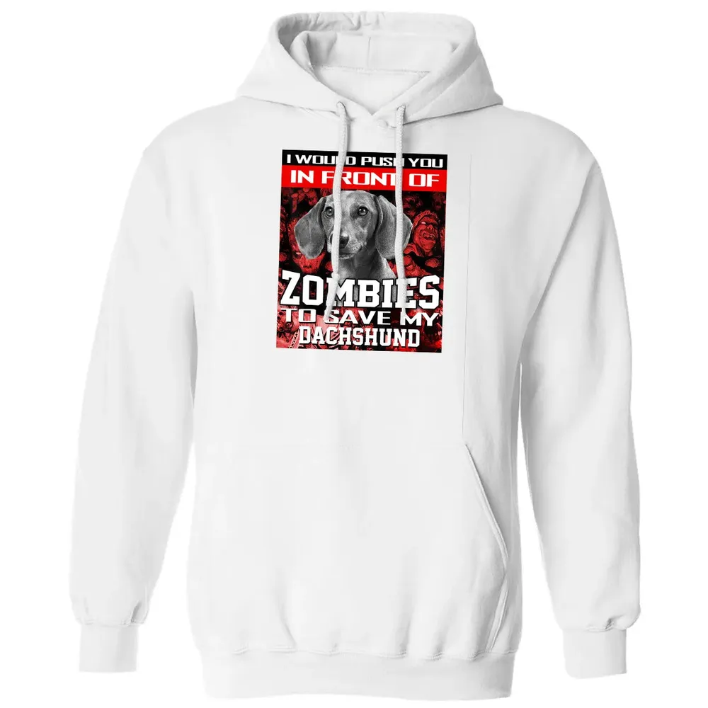 In Front Of Zombies To Save My Dachshund Halloween Saying Classic Unisex Hoodie - 11