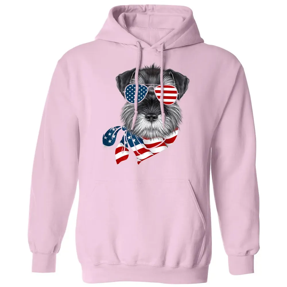 American Flag Schnauzer Patriotic 4th Of July T Classic Unisex Hoodie - 3