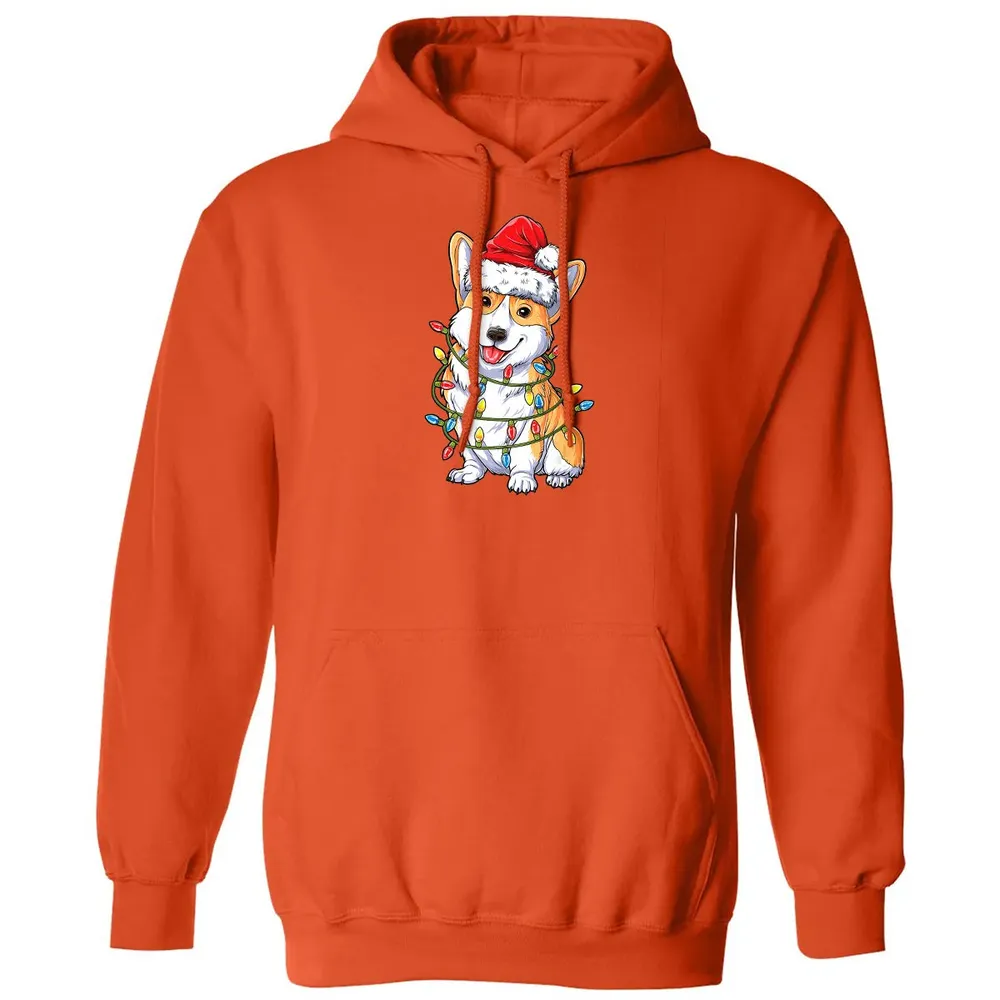 Corgi Christmas  Santa Boys Kids Xmas Lights Corgmas Classic Unisex Hoodie - 10
