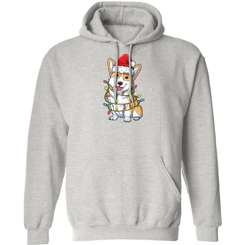 Corgi Christmas  Santa Boys Kids Xmas Lights Corgmas Classic Unisex Hoodie - 8