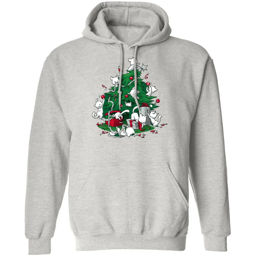 Cat and Christmas Tree Classic Unisex Hoodie - 8