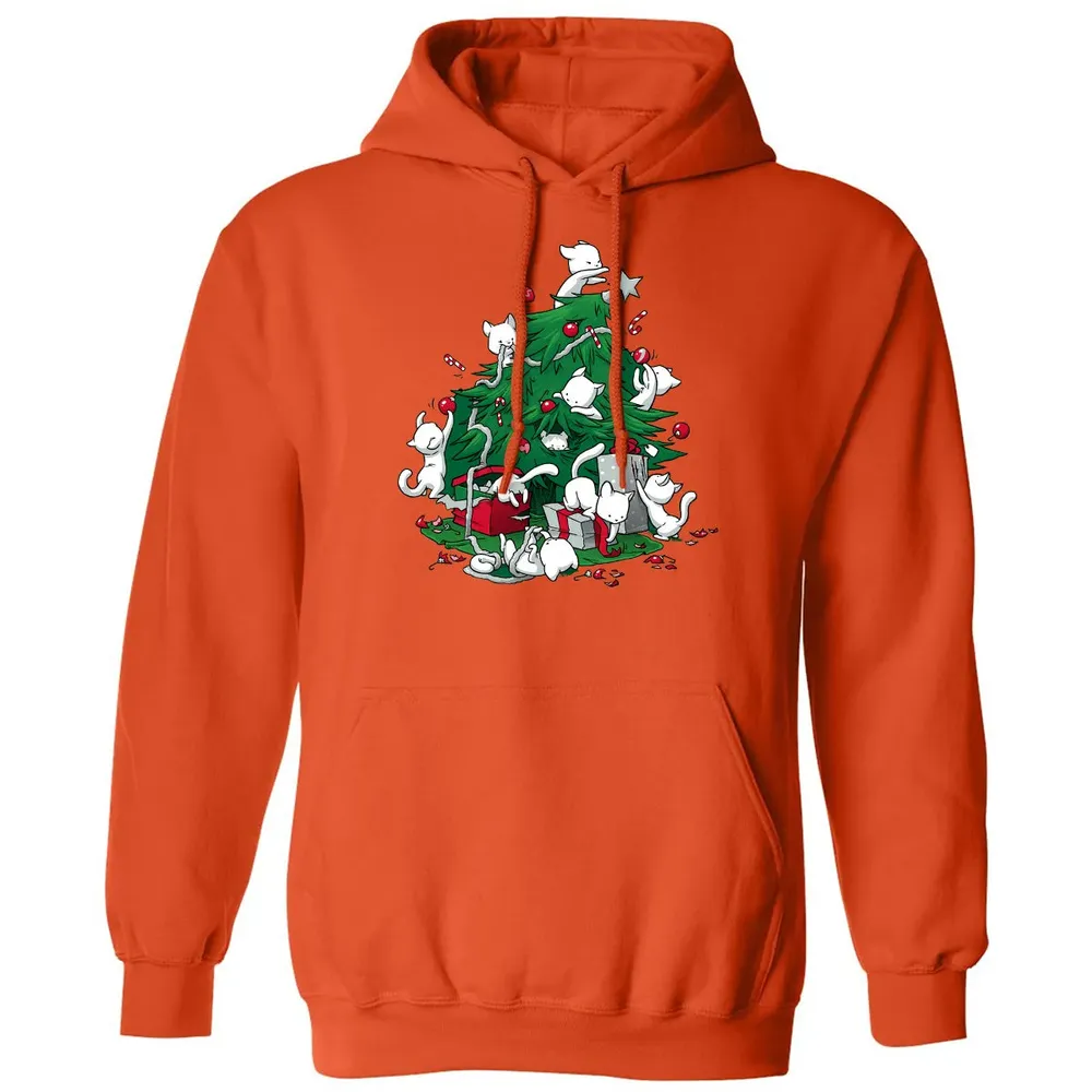 Cat and Christmas Tree Classic Unisex Hoodie - 10