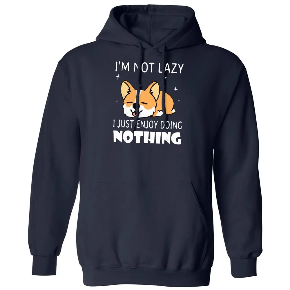 I'm not lazy I just enjoy doing nothing Corgi Funny Classic Unisex Hoodie - 2